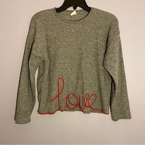 Zara Gray Sweatshirt with Red Love Accent